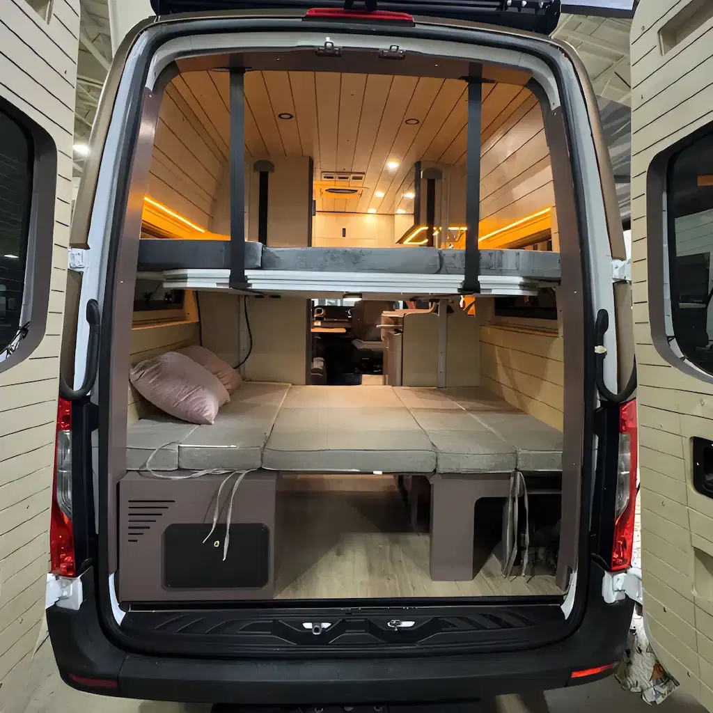 Spacious custom van interior