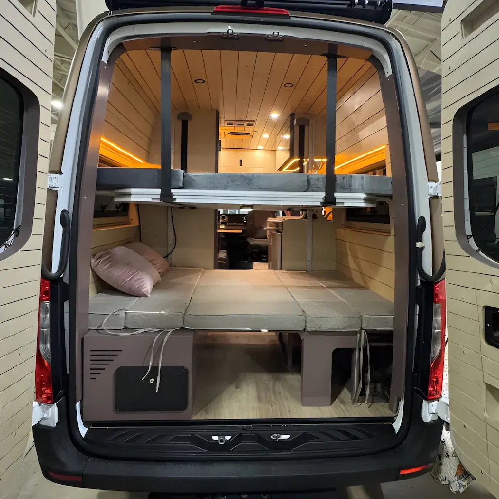 Spacious custom van interior