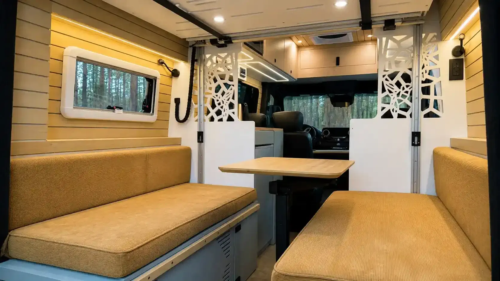 Spacious custom van interior
