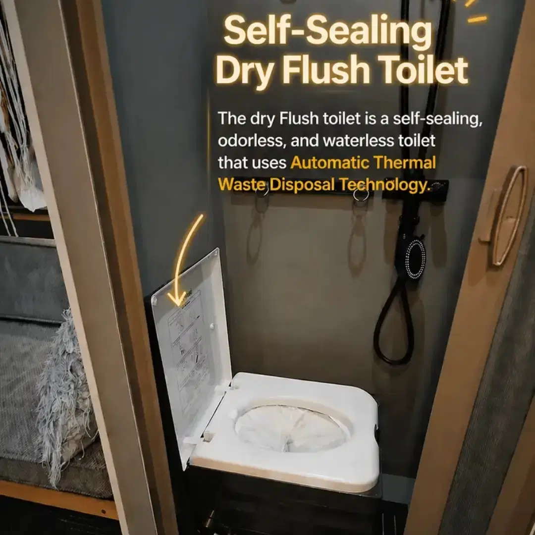 Self-Sealing Dry Flush Toilet
