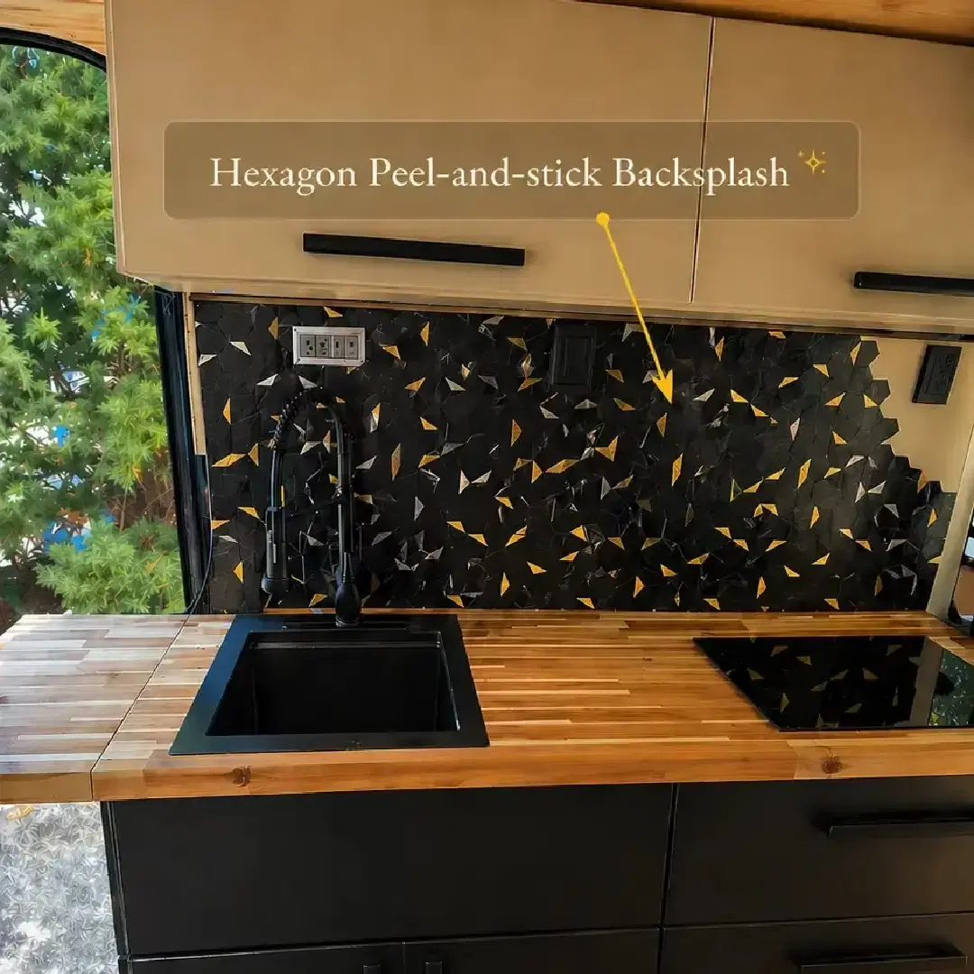 Hexagon Peel-and-stick Backsplash