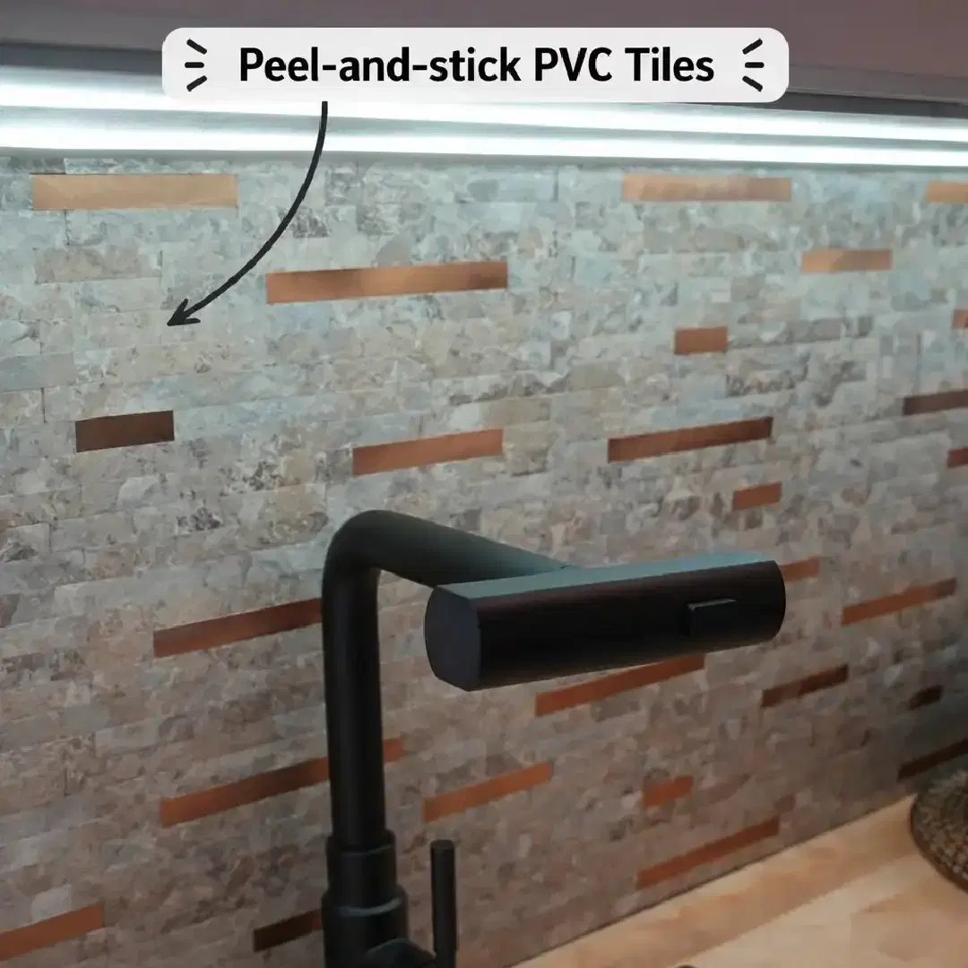 Peel-and-stick PVC Tiles