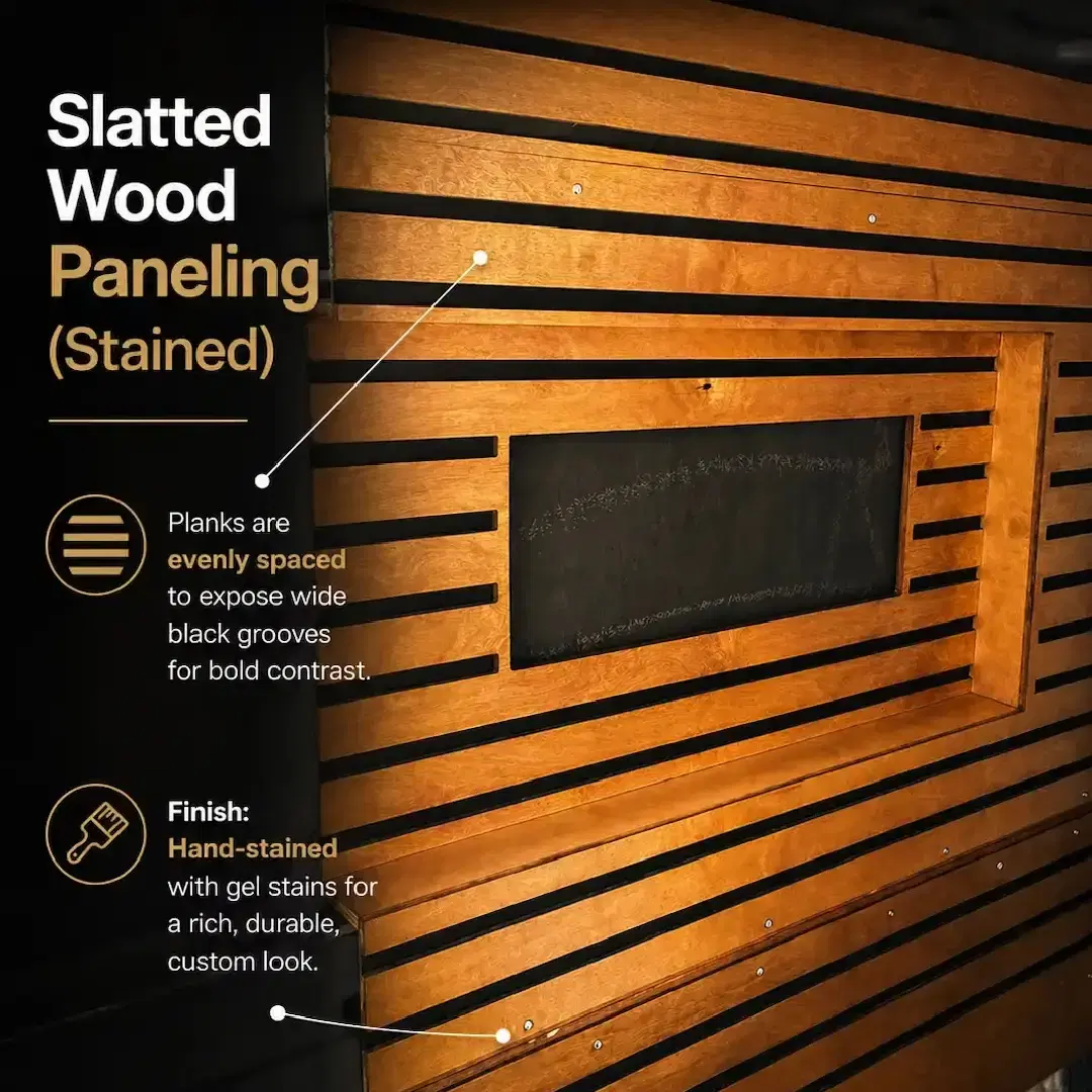 Slatted Wood Paneling (Stained)