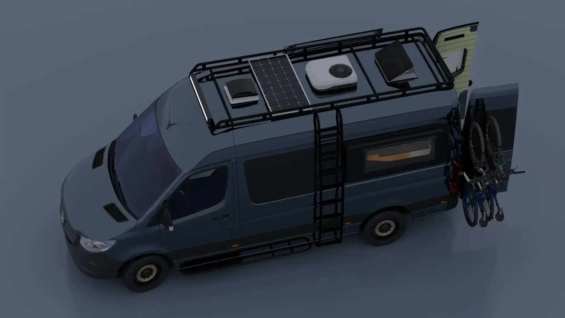 Mercedes Sprinter 144 AWD Custom Camper Van | Blue-Grey